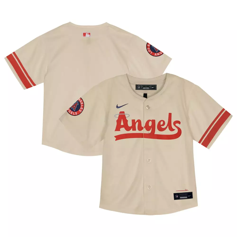 Los Angeles Angels Jersey Cream Red Navy Stitched Unisex All