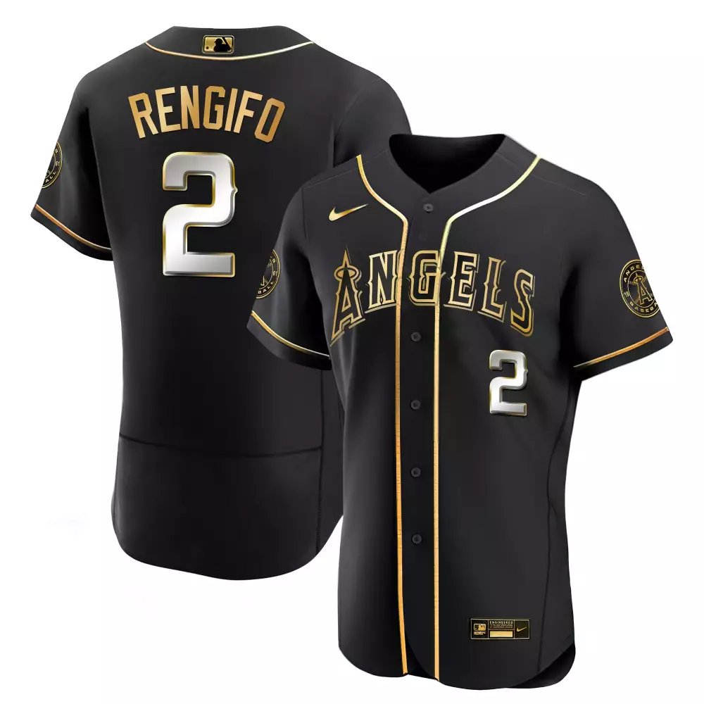 Luis Rengifo 2 Angels Jersey Black Men Gold Flex Limited All Stitched
