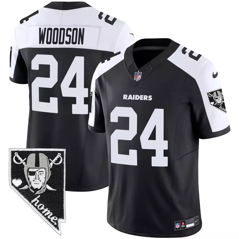 Charles Woodson 24 Raiders Jersey Black Nevada Home Men NFL White Alternate Vapor