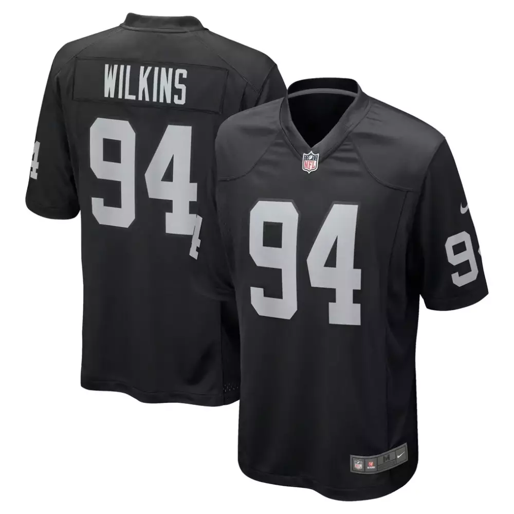 Christian Wilkins 94 Raiders Jersey Black Men Replica White Game