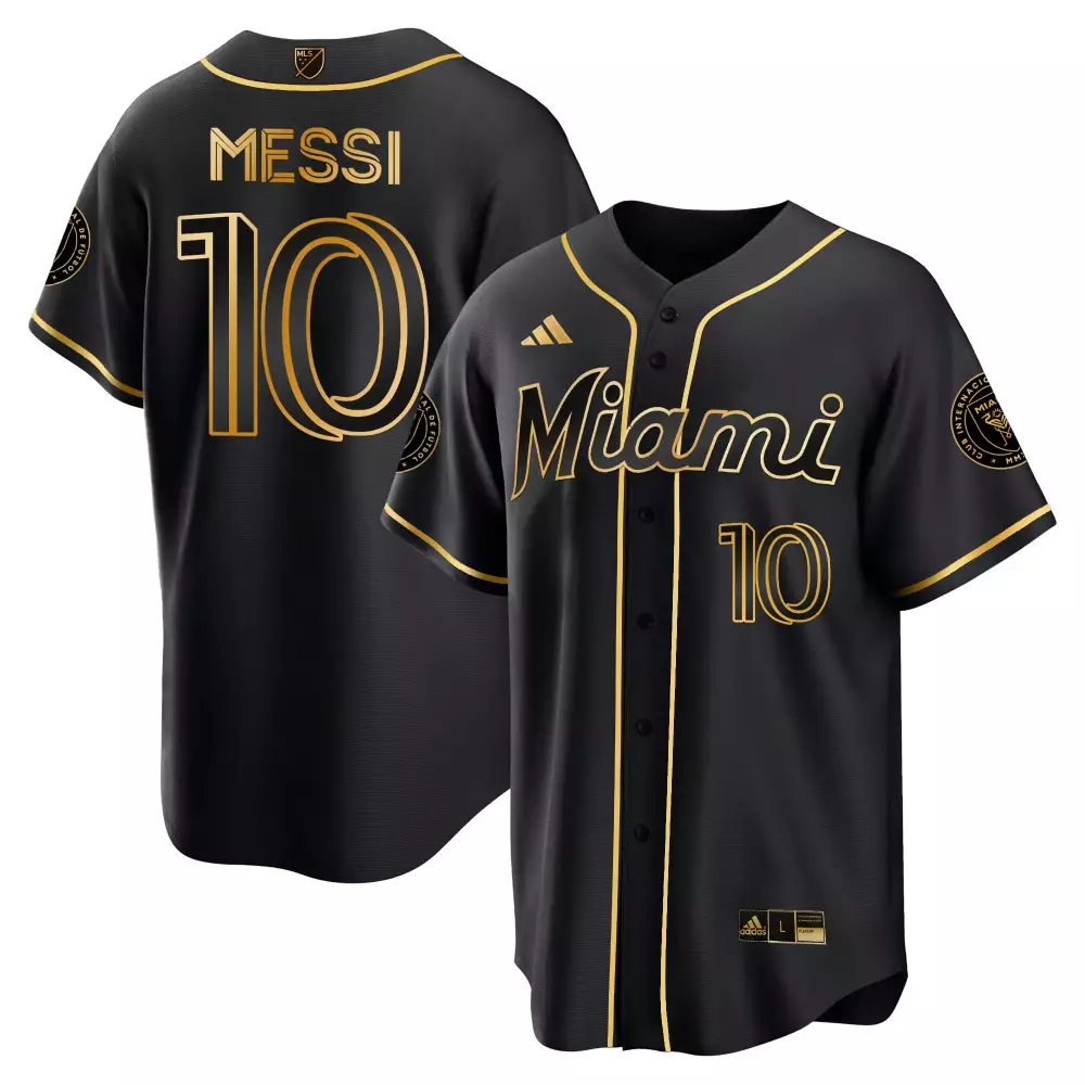 Lionel Messi 10 Inter Miami Cf Jersey Black Heat Culture Mls Men Gold All Stitched
