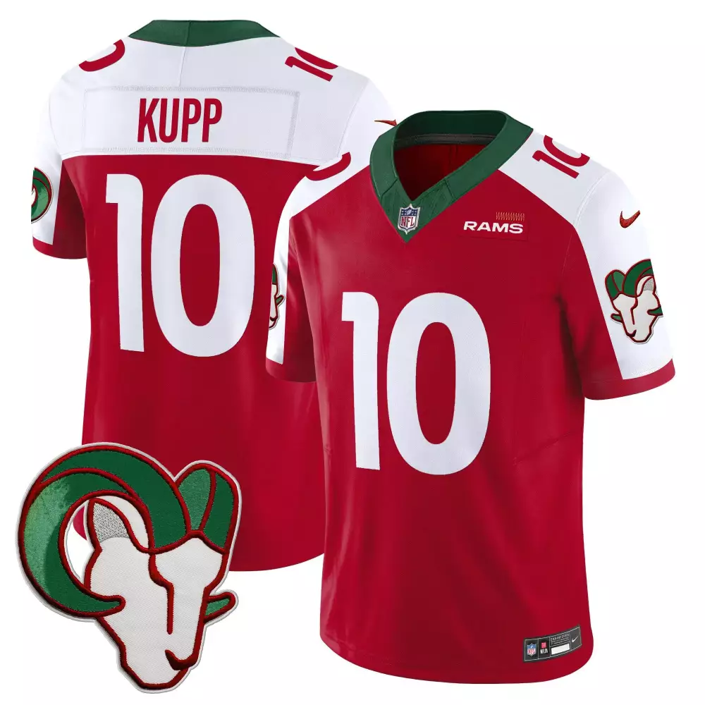 Cooper Kupp 10 Rams Jersey Red Ram Men White Green Alternate Vapor Limited All Stitched