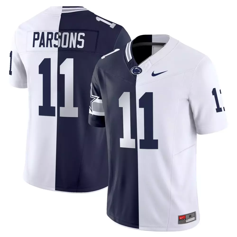Micah Parsons 11 Dallas Cowboys Jersey Navy Blue Split Penn State 2022 Men Design