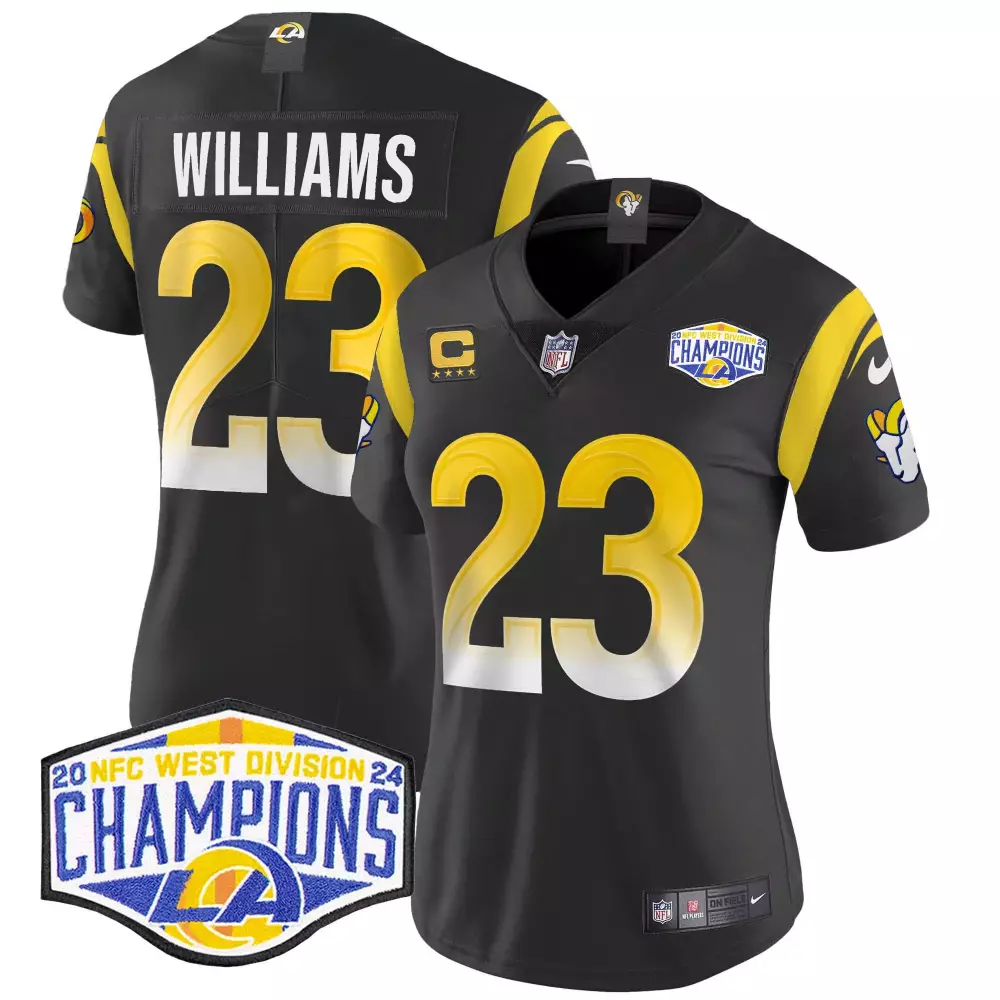 Kyren Williams 23 Rams Jersey Black Women Yellow White Vapor Limited All Stitched