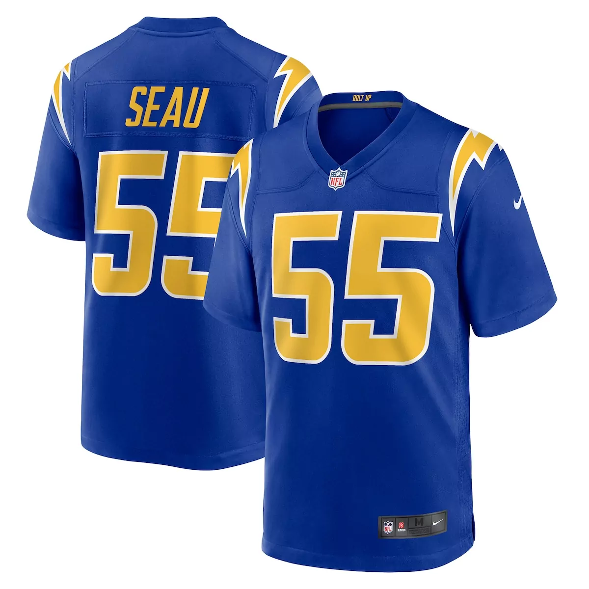 Junior Seau 55 Chargers Jersey Royal Blue Men NFL Gold White Retired Alternate Game