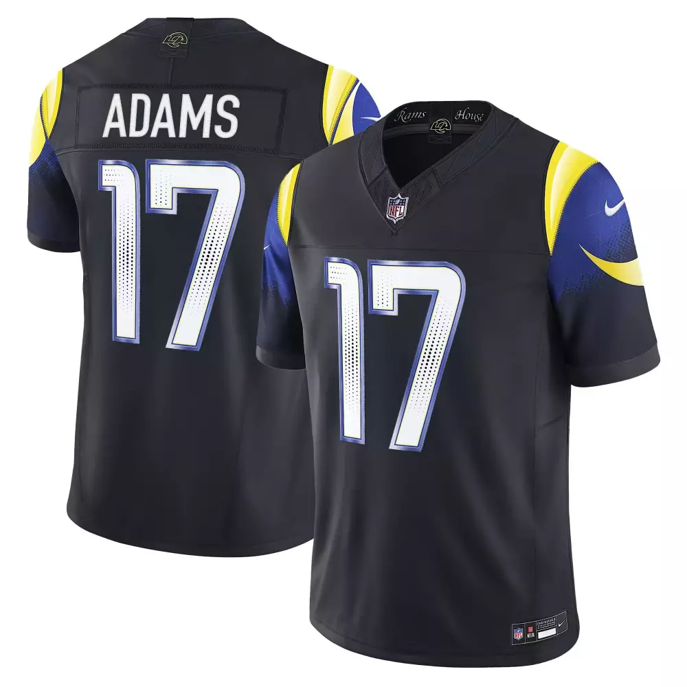 Davante Adams 17 Rams Jersey Black Men Player Yellow Blue Vapor Limited All Stitched