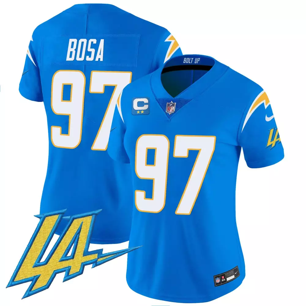 Joey Bosa 97 Los Angeles Chargers Jersey Blue (captain) Men Authentic White Yellow