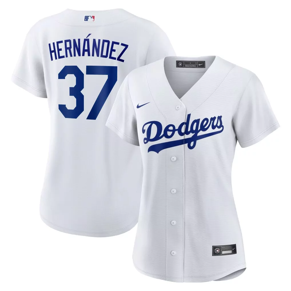 Teoscar Hernandez 37 Dodgers Jersey White Women Blue Home Replica