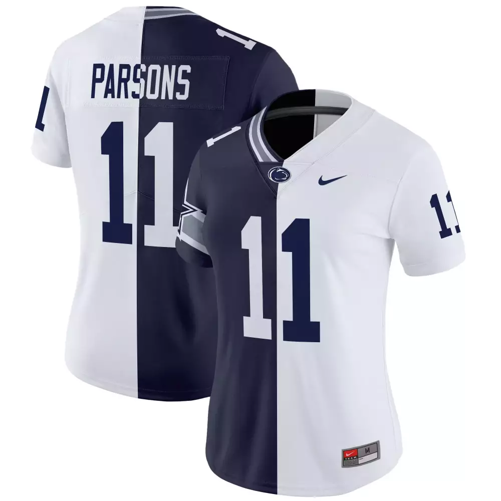 Micah Parsons 11 Jersey Navy Blue Penn State Nittany Lions Men Split Design White