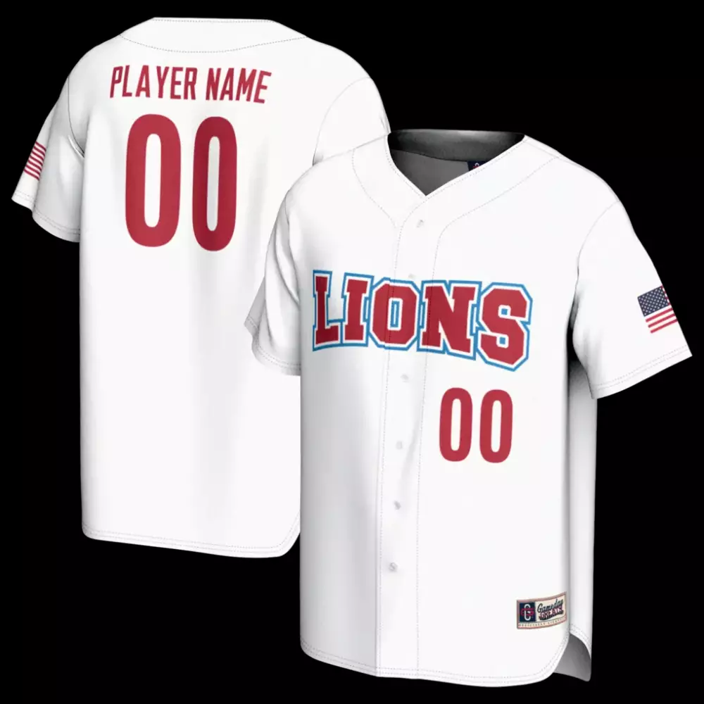 Lions Jersey White American Flag Men Red Blue Gameday