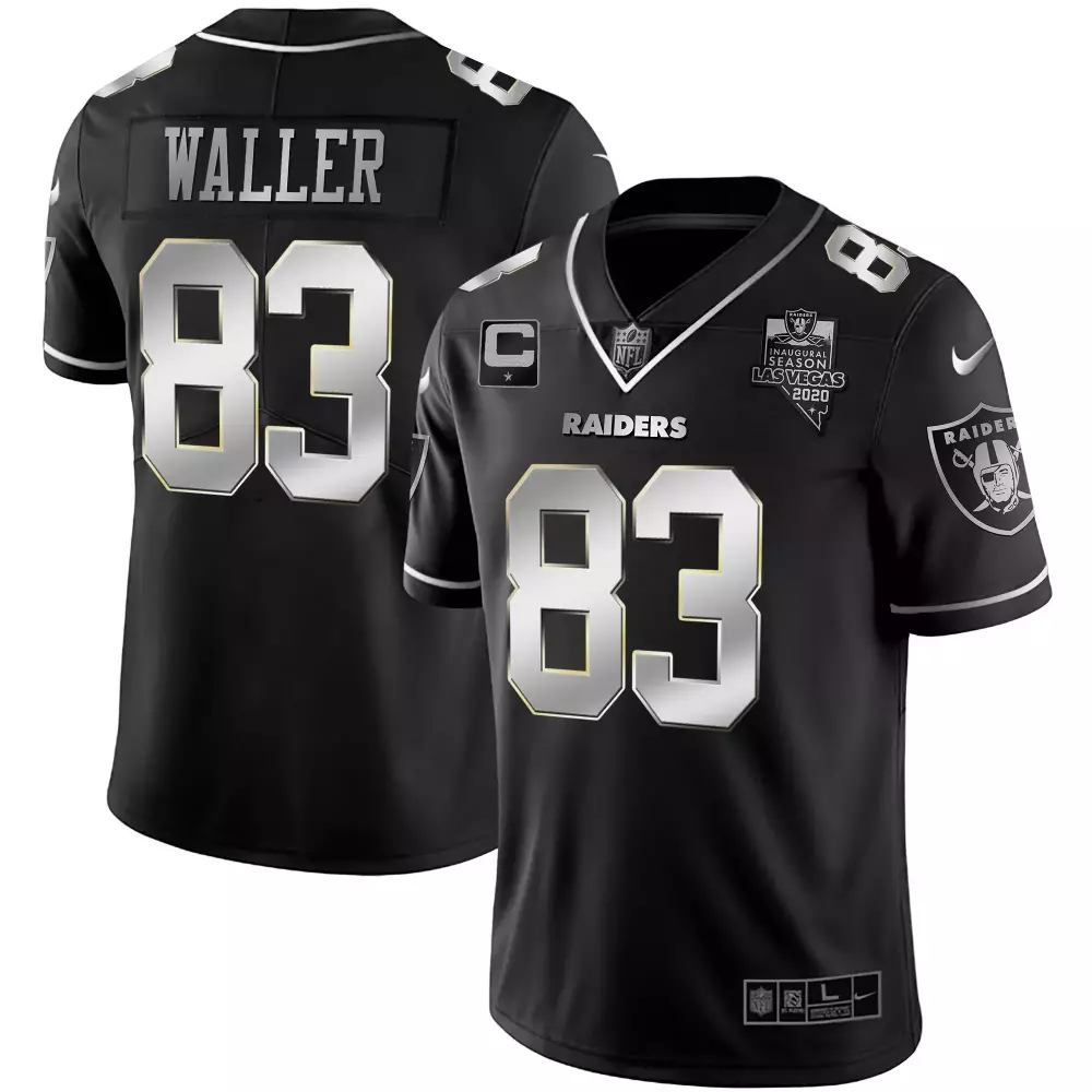 Darren Waller 83 Raiders Jersey Black Inaugural Season Las Vegas 2020 Men Silver