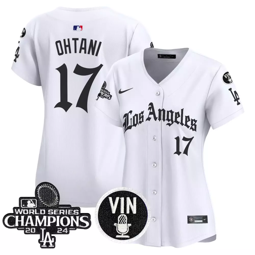 Shohei Ohtani 17 Jersey White 2024 World Series Champions Los Angeles Dodgers Vin