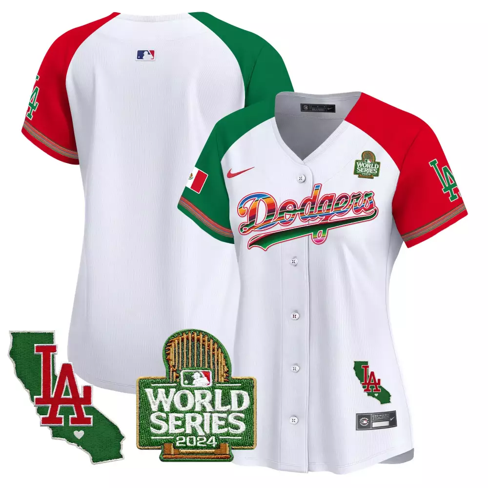 Los Angeles Dodgers Jersey White World Series 2024 California Women Split Design