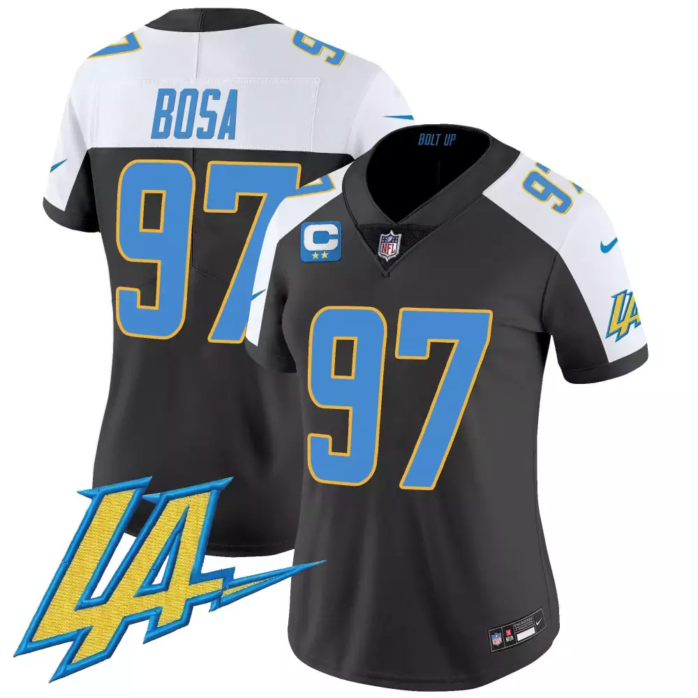 Joey Bosa 97 Los Angeles Chargers Jersey Black Men Short Sleeve Alternate Split Design