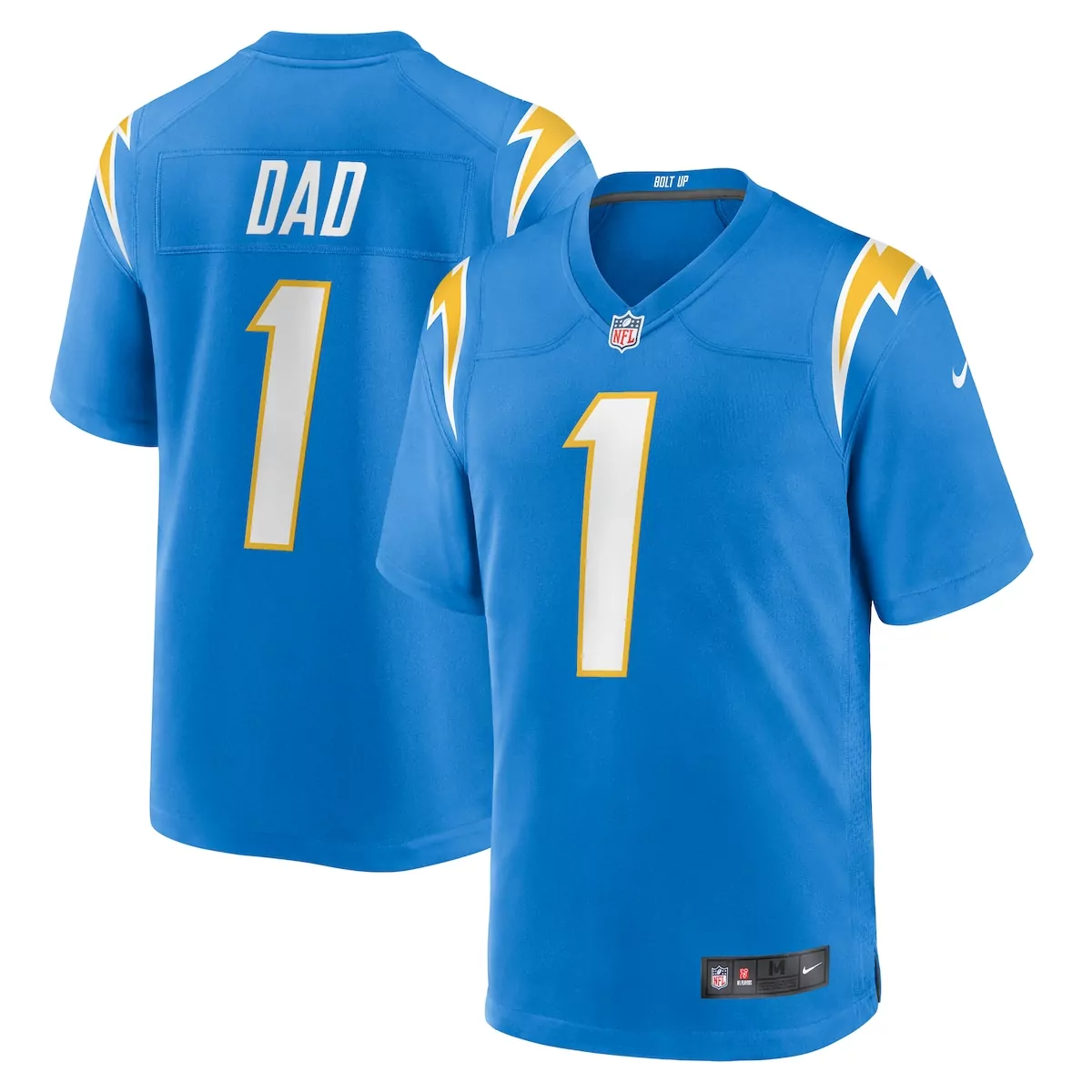 Dad 1 Los Angeles Chargers Jersey Blue Men Yellow White Game