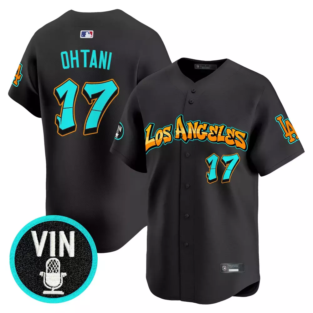 Bryant Vin 17 Los Angeles Dodgers Jersey Black City Connect Men Aqua Orange Vapor