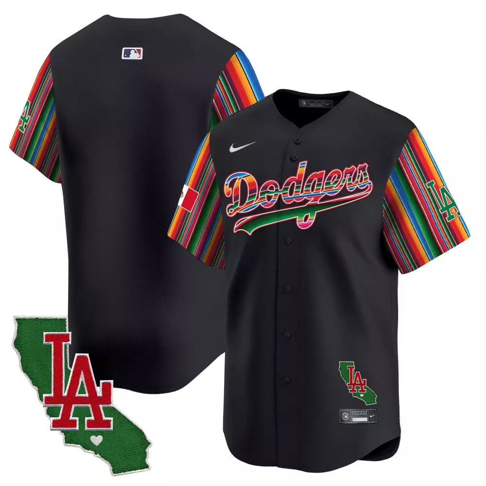 Mexico California Jersey Black Cinco De Mayo Los Angeles Dodgers LA Men MLB Split Design