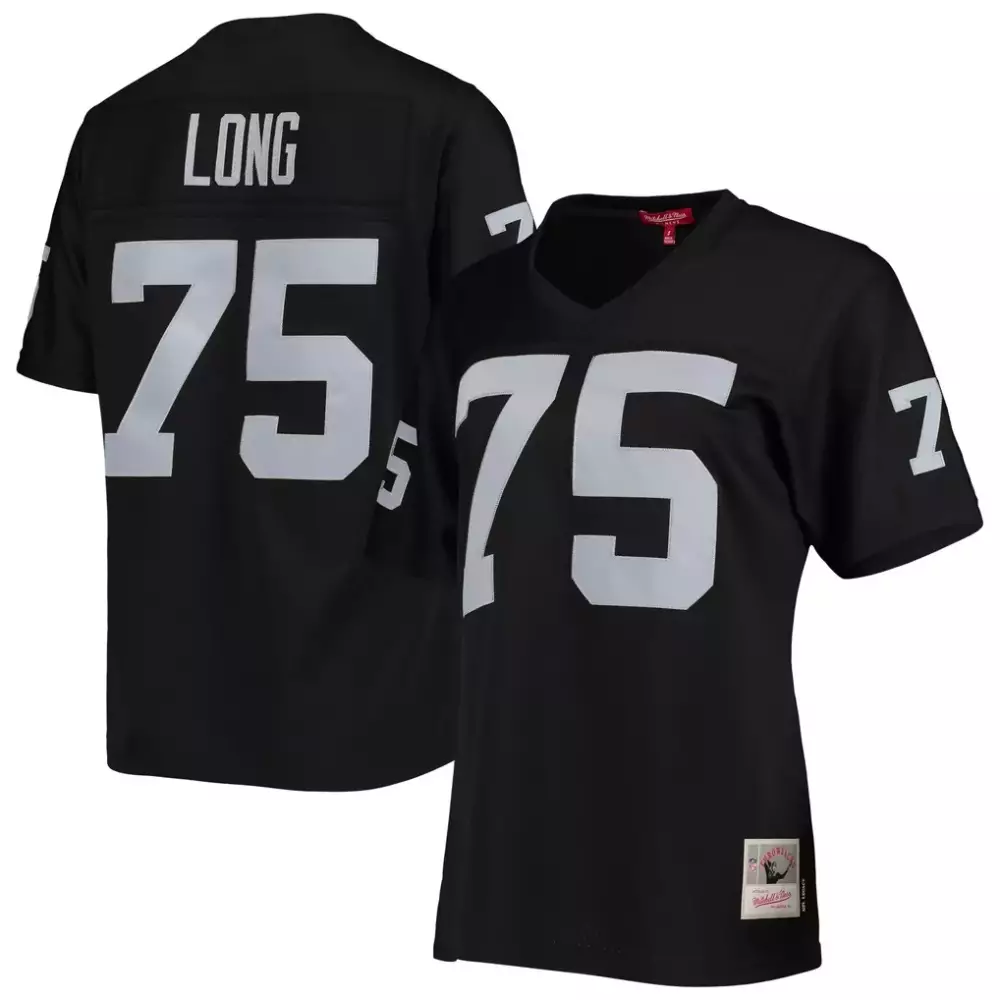 Hunter Long 75 Raiders Jersey Black Men Replica White Legacy