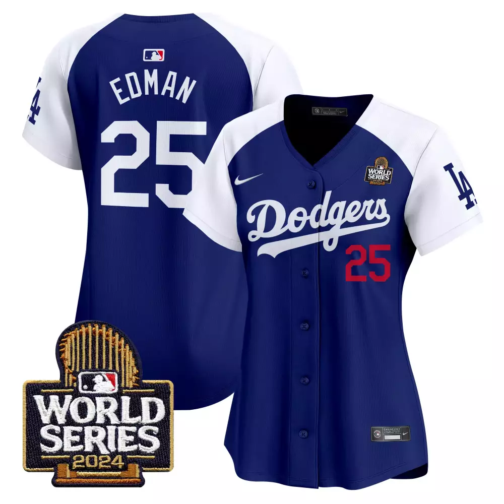 Tommy Edman 25 Jersey Royal Blue Los Angeles Dodgers World Series 2024 Women MLB