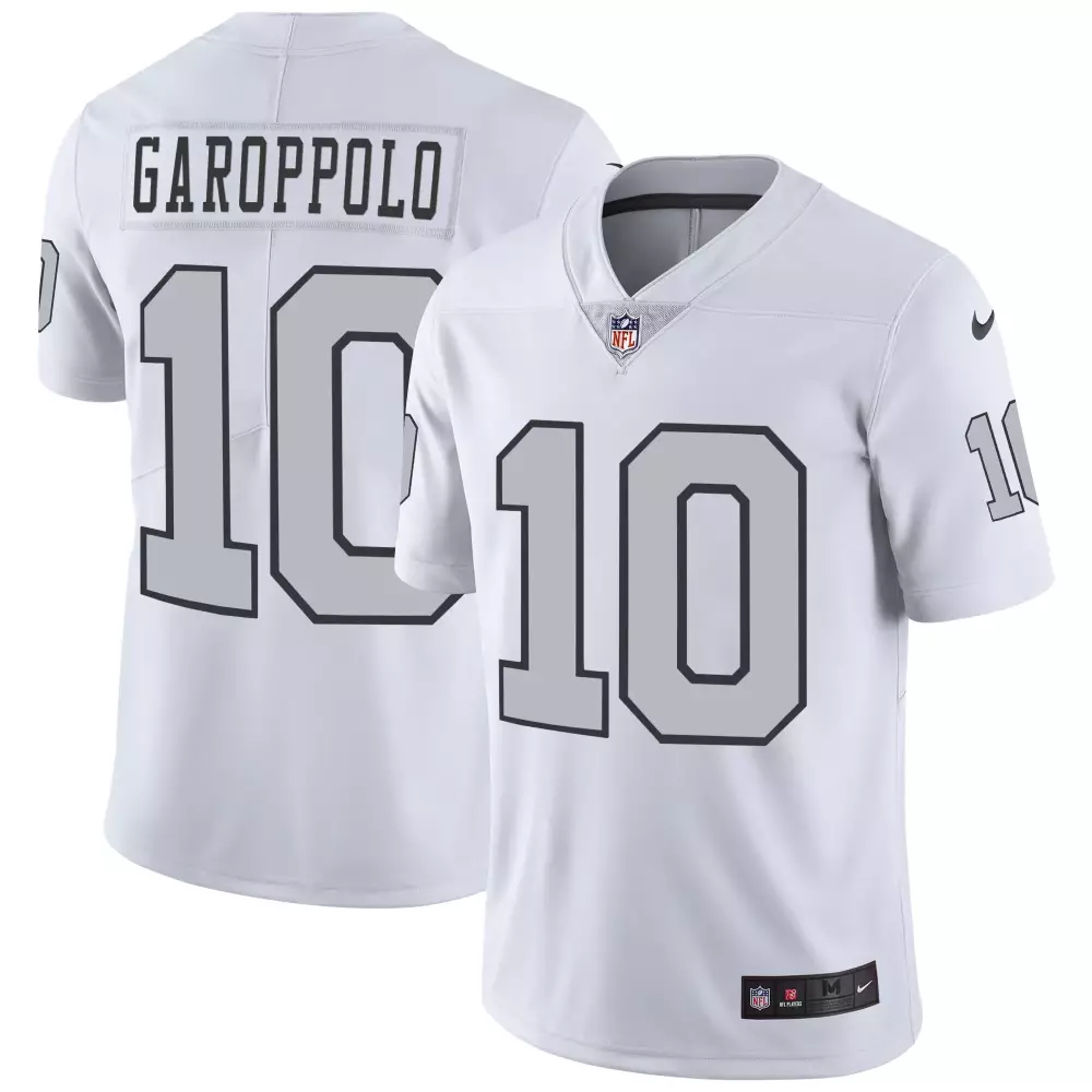 Jimmy Garoppolo 10 Jersey White Las Vegas Raiders Men Gray Black All Stitched Vapor