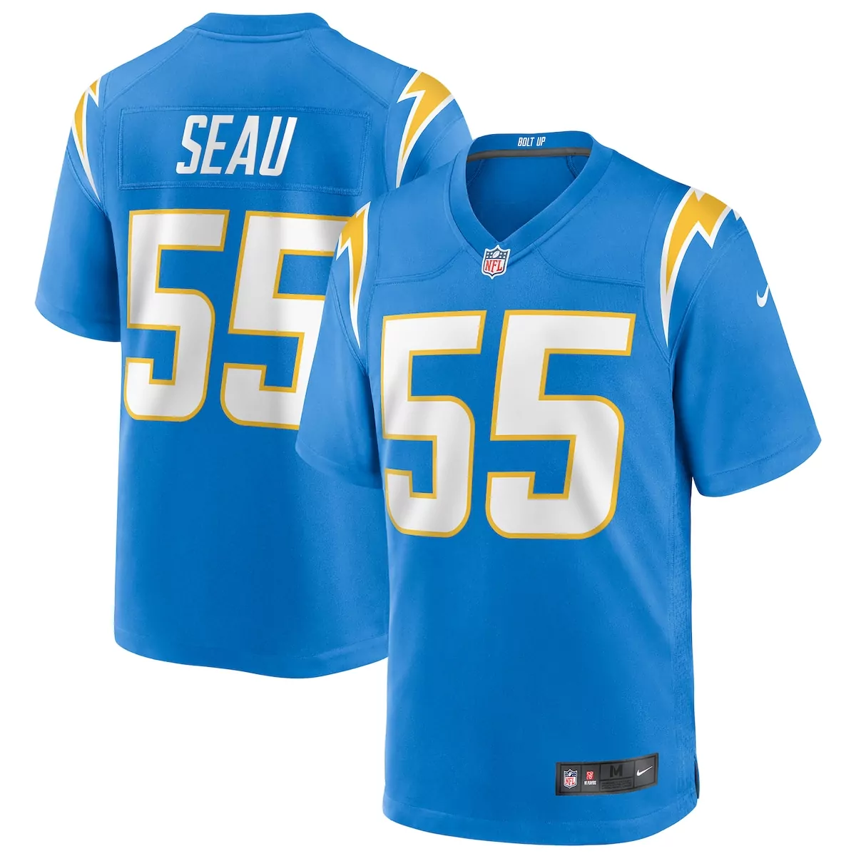 Junior Seau 55 Jersey Blue Los Angeles Chargers Men Authentic White Yellow Game Retired