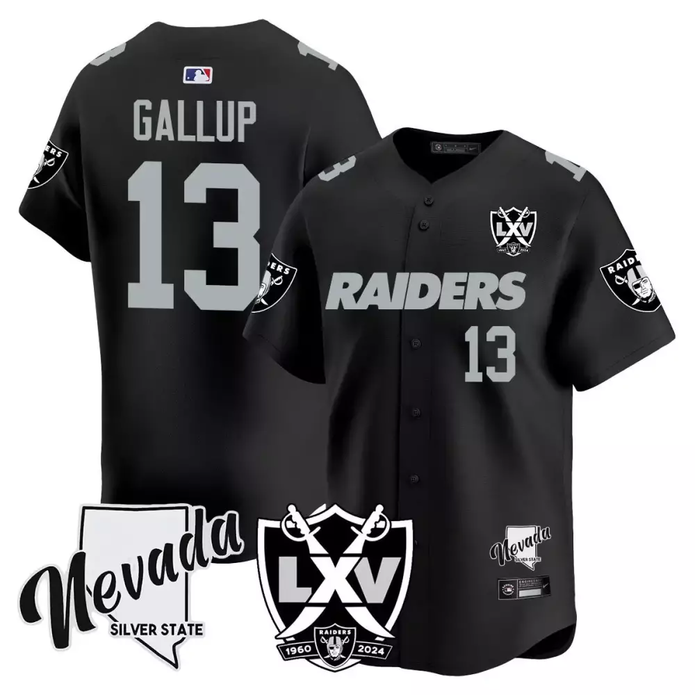 Michael Gallup 13 Raiders Jersey Black Lxv 1960 2024 Nevada Silver State Men Vapor