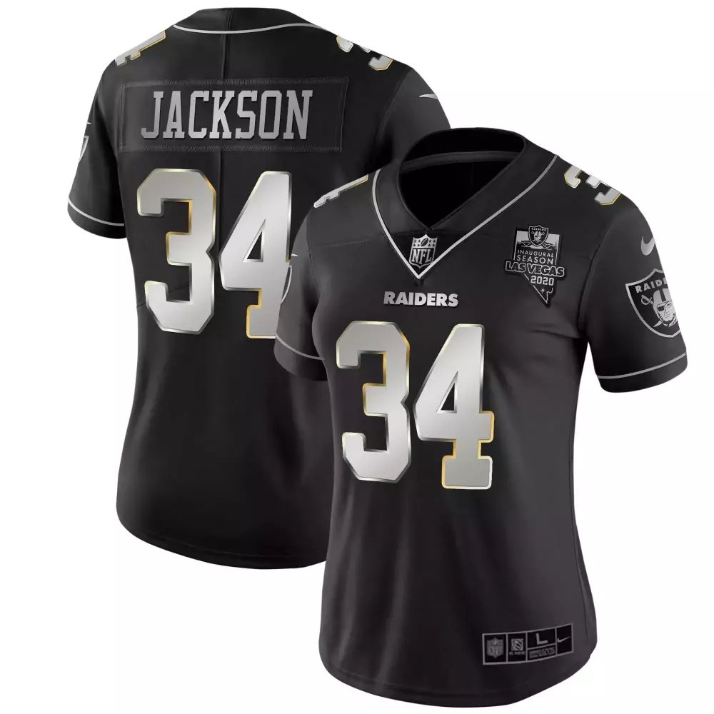 Shedrick Jackson 34 Raiders Jersey Black Inaugural Season Las Vegas 2020 Men Replica