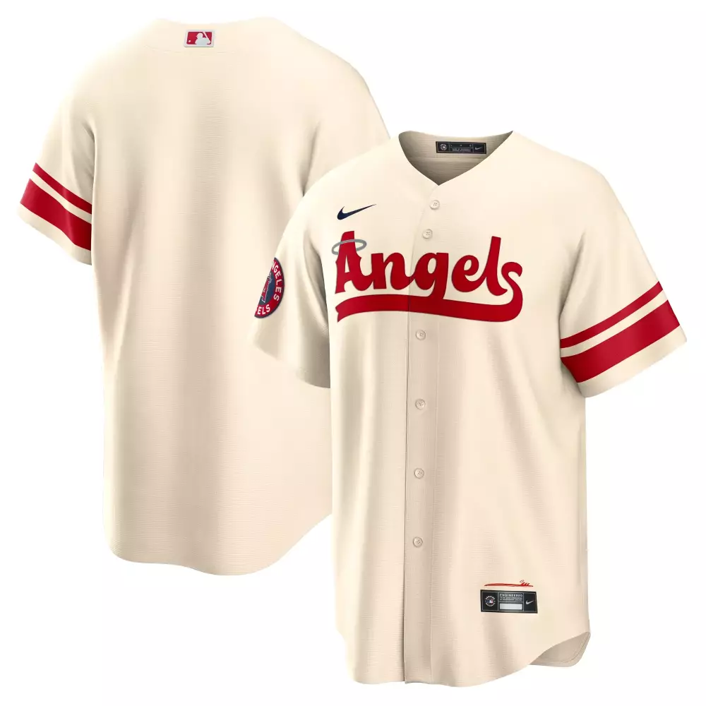 Shohei Ohtani 17 Angels Jersey Cream Men Red Stitched Unisex All