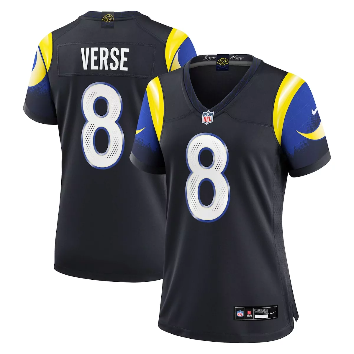 Jared Verse 8 Rams Jersey Black Women Player Yellow Blue Collection Game