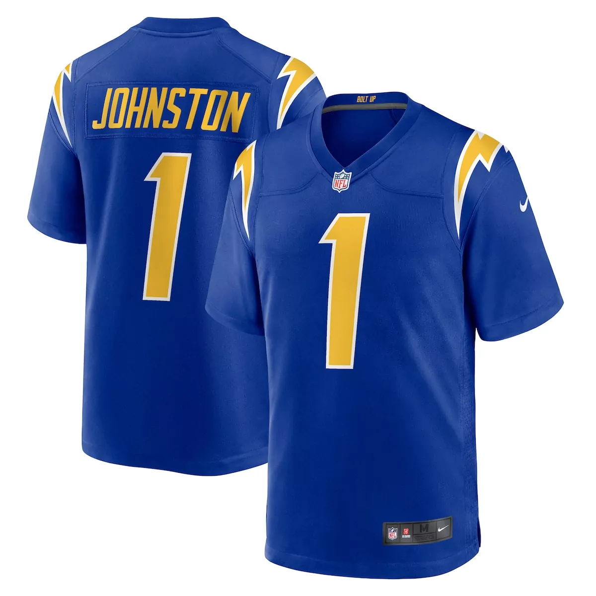 Quentin Johnston 1 Jersey Blue Los Angeles Chargers Men Game Yellow White Alternate