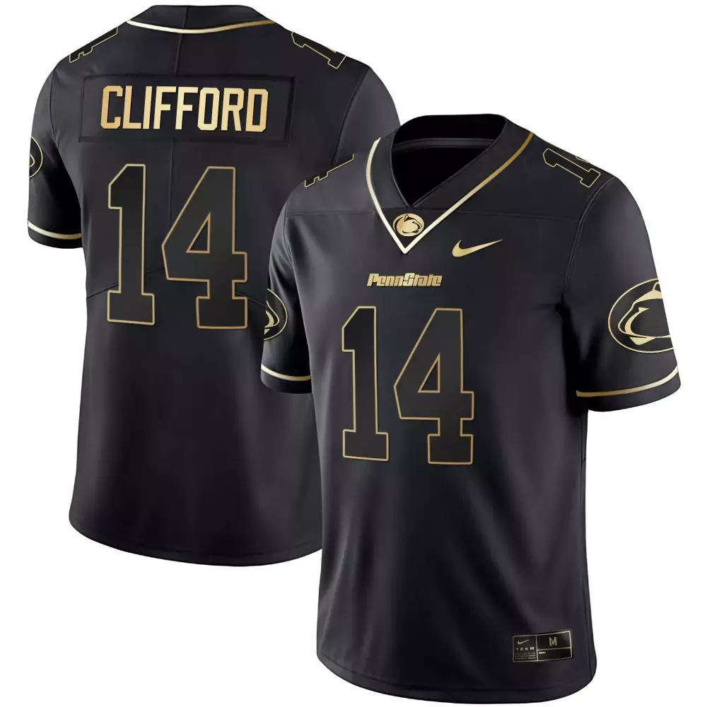 Sean Clifford 14 Penn State Jersey Black Men Gold Limited Vapor All Stitched
