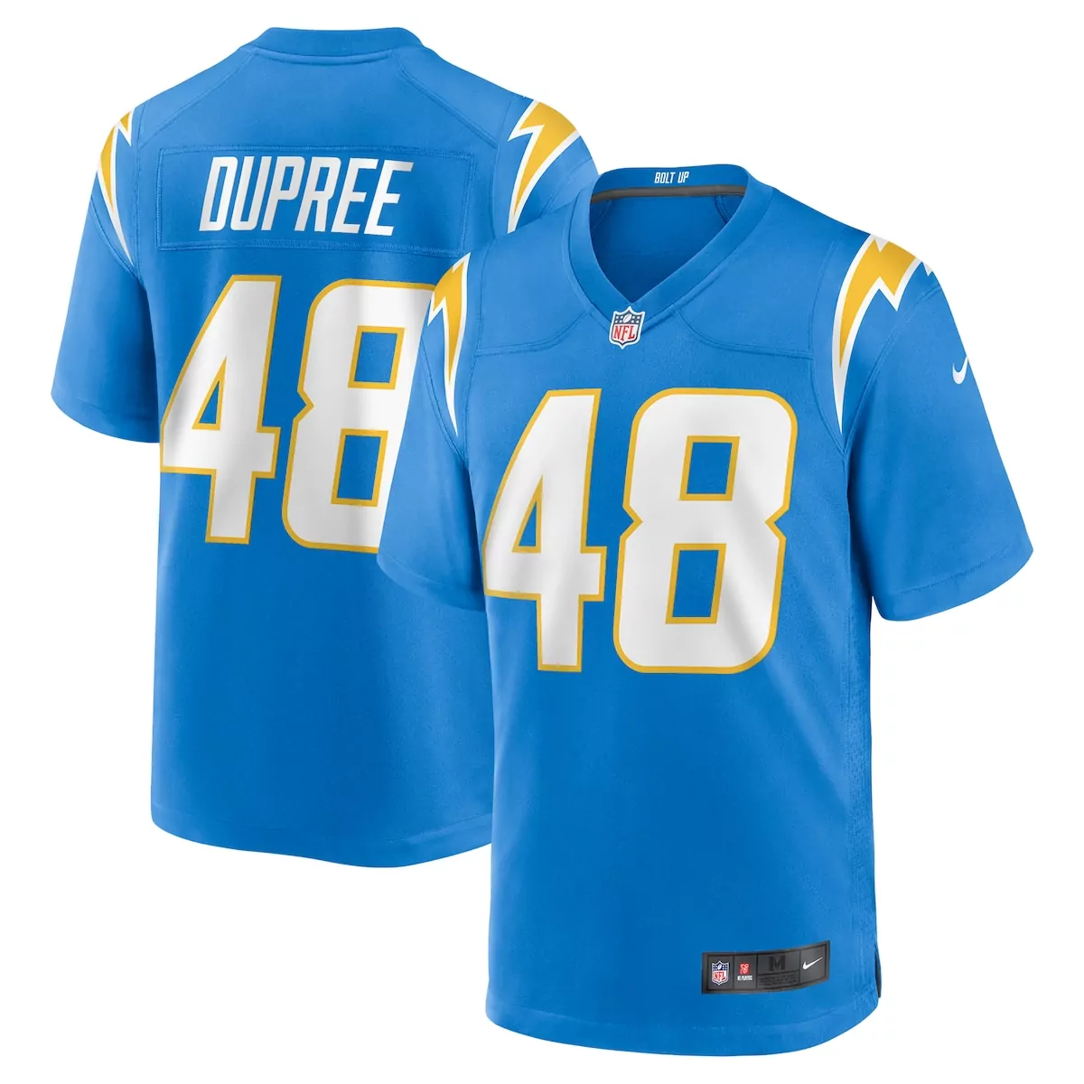 Bud Dupree 48 Jersey Blue Los Angeles Chargers Men Yellow White Game