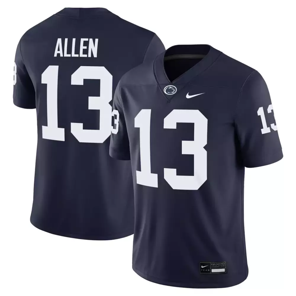 Allen 13 Penn State Nittany Lions Jersey Navy Blue Men White Game
