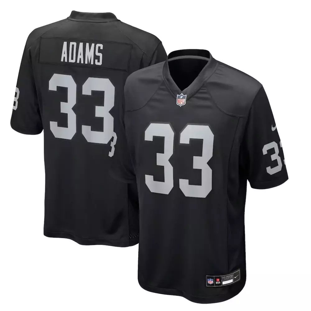 Jamal Adams 33 Raiders Jersey Black Men Replica White Game