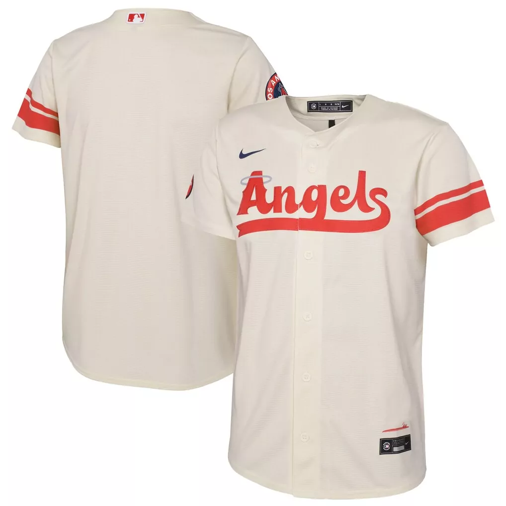 Los Angeles Angels Jersey Cream Men Red Navy Replica