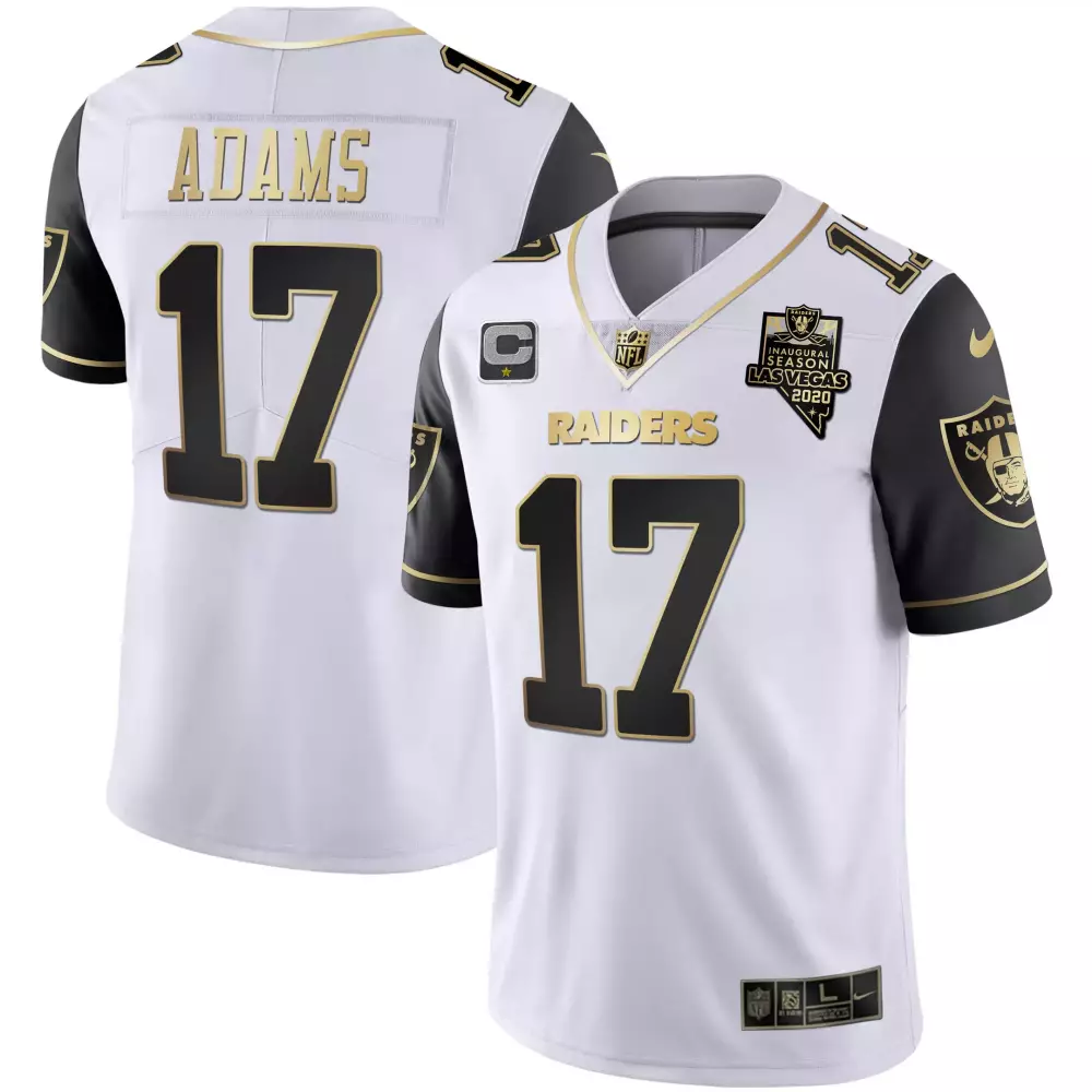 Davante Adams 17 Raiders Jersey White Inaugural Season Men Standard Alternate Black