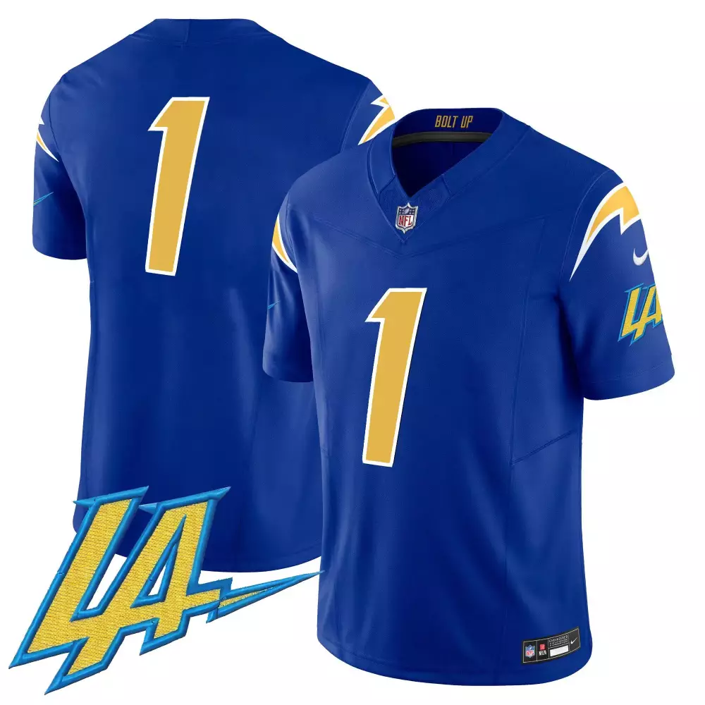 Herbert 1 Chargers Jersey Royal Blue Men Replica Gold White Vapor Limited v2 All