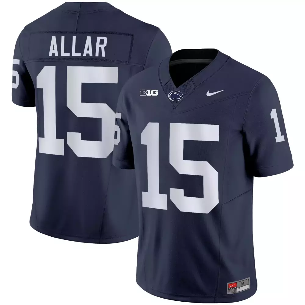 Drew Allar 15 Jersey Navy Penn State Nittany Lions Men White Vapor Limited All Stitched