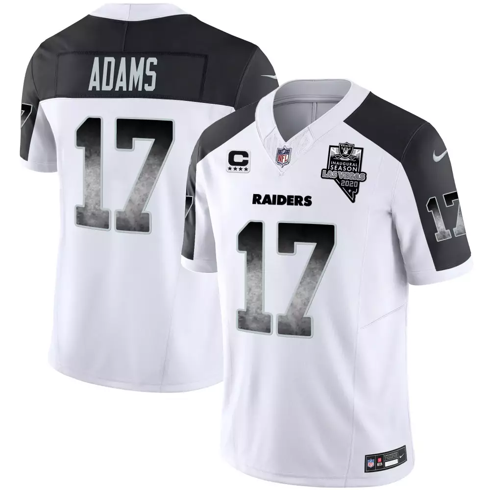 Davante Adams 17 Raiders Jersey White 2020 Las Vegas Season Opener (captain Patch)