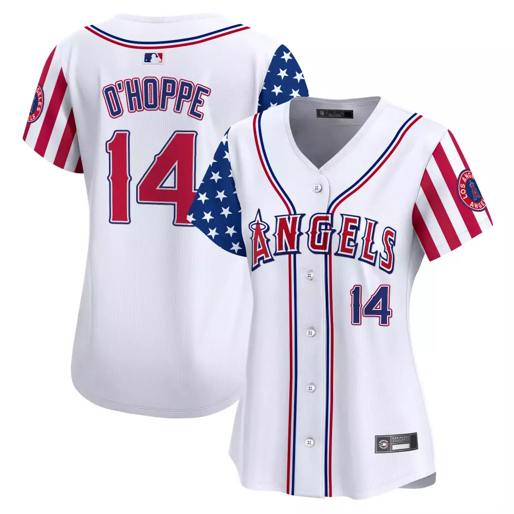 Logan O'hoppe 14 Jersey White City Connect Los Angeles Angels Women Split Custom Design