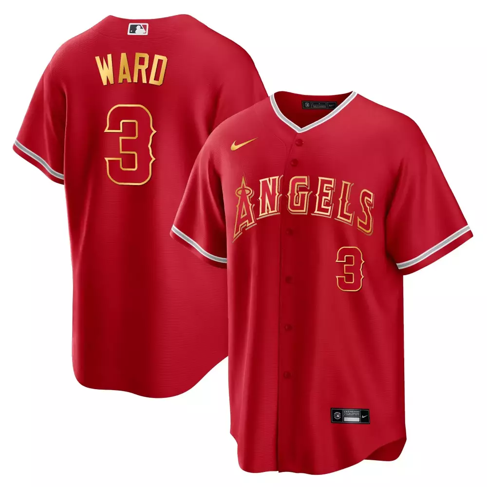 Ward 3 Angels Jersey Red Men Gold Silver All Stitched