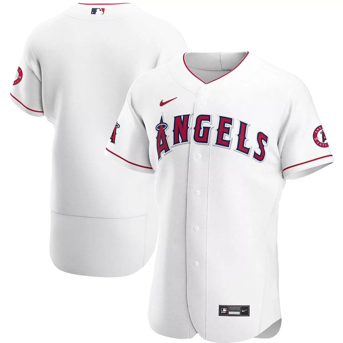 Mike Trout 27 Los Angeles Angels Jersey White Men Red Navy Home