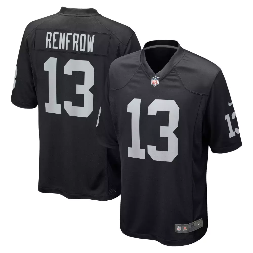 Hunter Renfrow 13 Raiders Jersey Black Men Replica White Game All Stitched