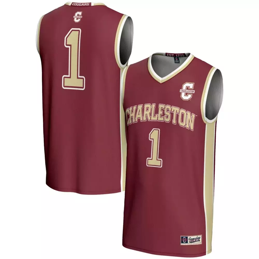 Cougars 1 Charleston Jersey Maroon Est 1770 Gameday Men Gold White