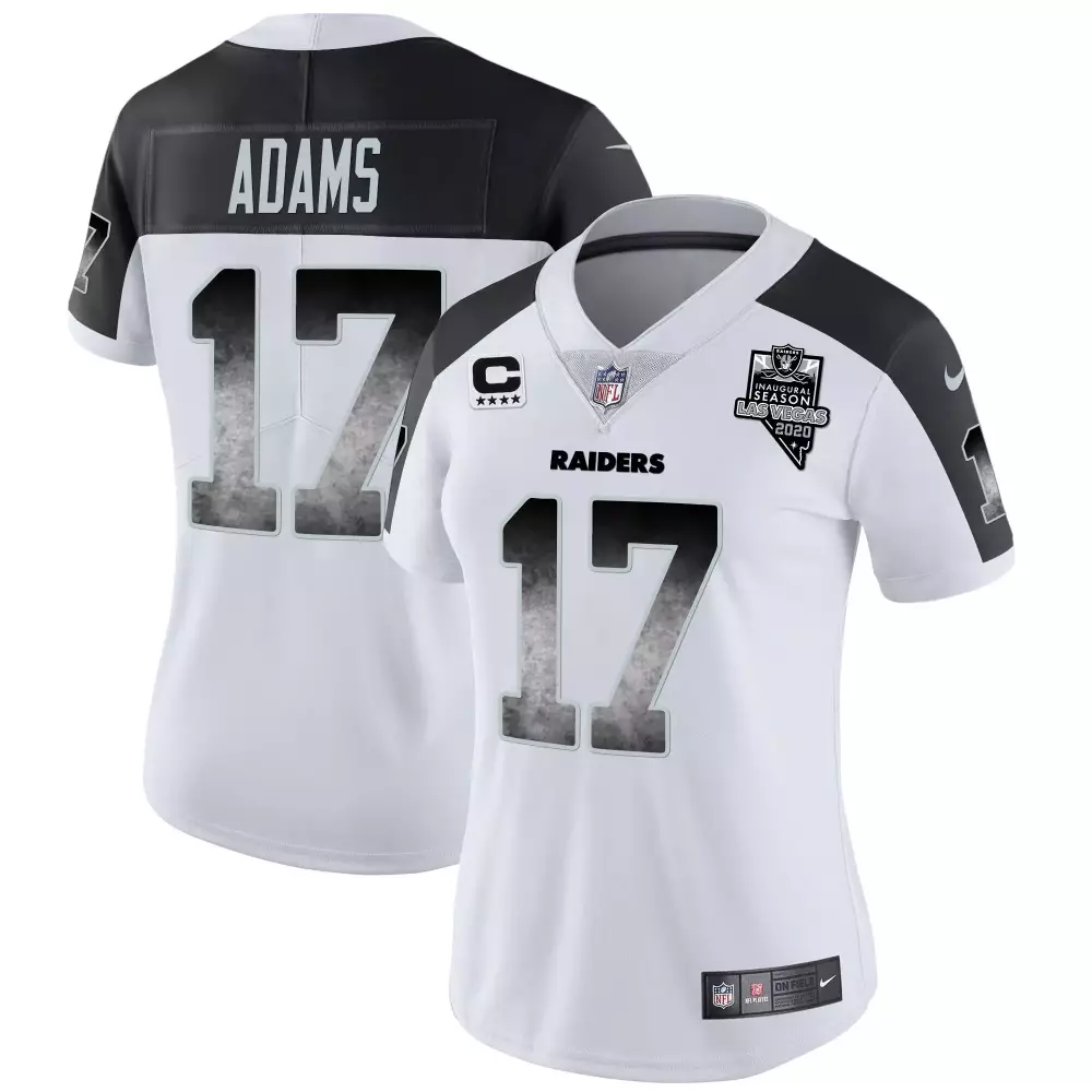 Davante Adams 17 Raiders Jersey White Women Player Black Grey Vapor All Stitched