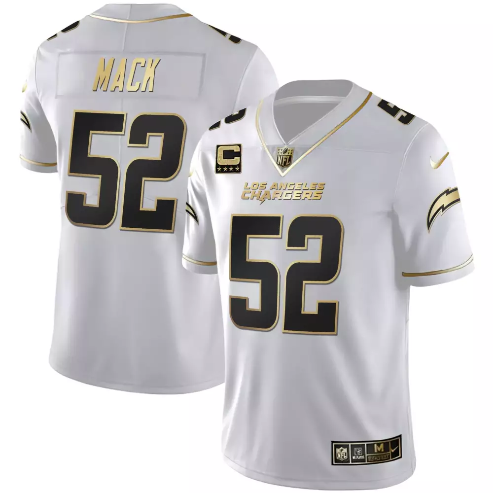 Khalil Mack 52 Jersey White Los Angeles Chargers Men Game Alternate Black Gold All