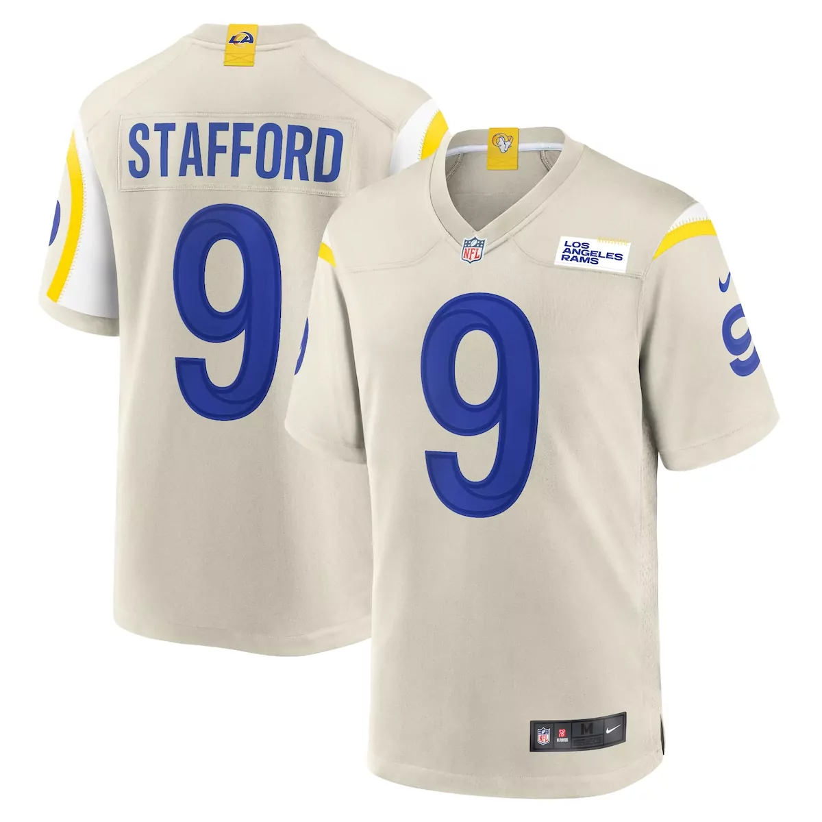 Matthew Stafford 9 Jersey Tan Los Angeles Rams Men Standard Royal Blue Yellow White