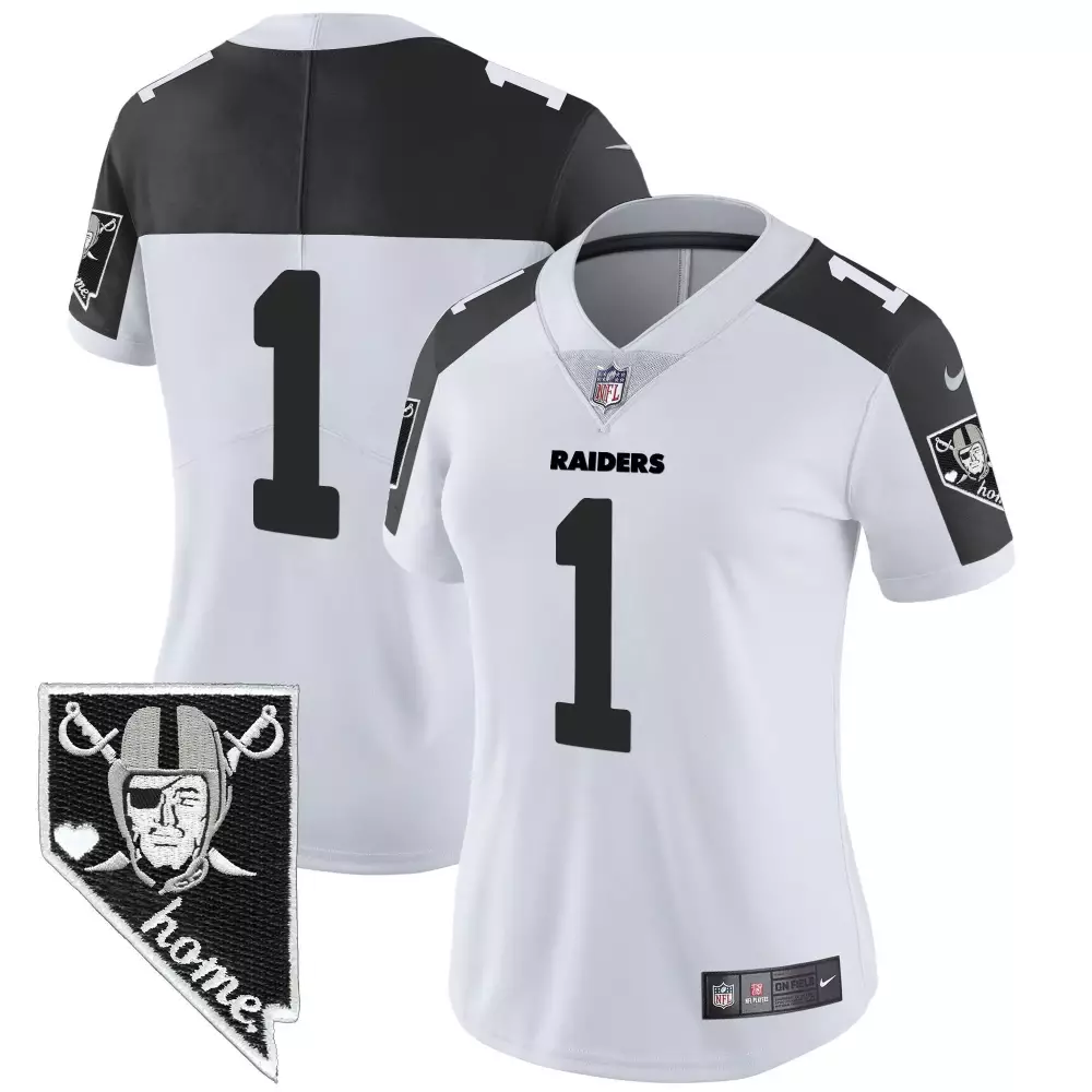 Hunter Renfrow 1 Raiders Jersey White Nevada Home Women Alternate Split Design Black