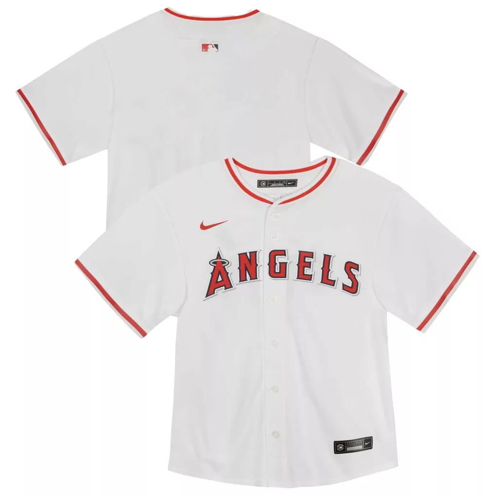 Custom Los Angeles Angels Jersey White Red Home Game