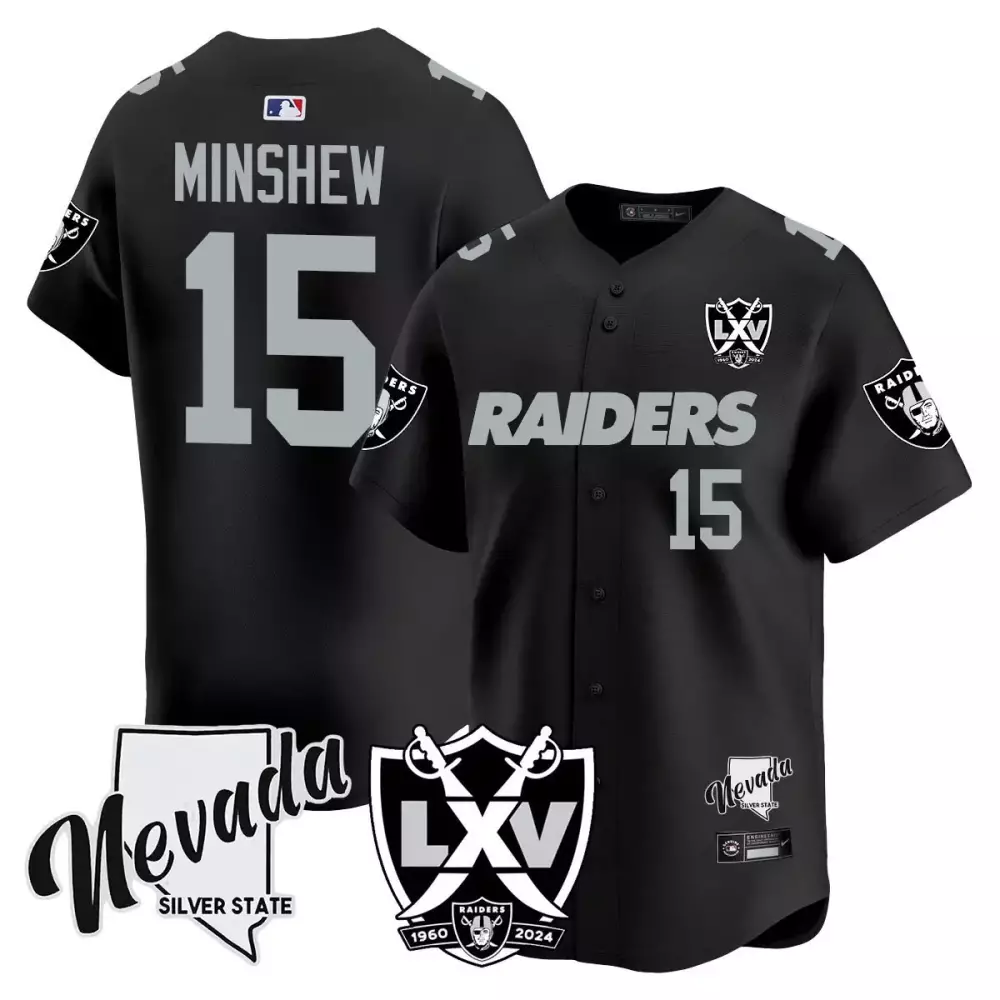 Gardner Minshew 15 Raiders Jersey Black Nevada Lxv Men Silver Vapor Premier Limited